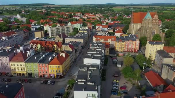 Beautiful Old Town Strzegom Aerial View Poland. Vysoce kvalitní 4K záběry - Záběry, video