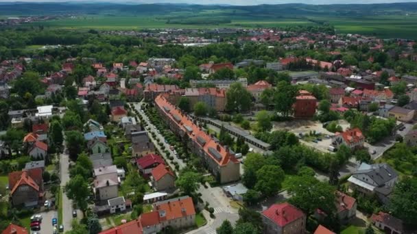 Vista aérea bonita de Panorama Jawor Polônia. Imagens 4k de alta qualidade - Filmagem, Vídeo