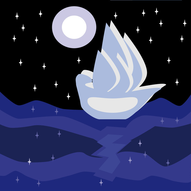 ship in night - Вектор,изображение
