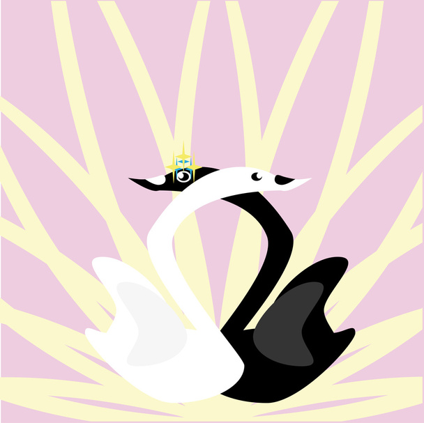 Swan in love - Διάνυσμα, εικόνα