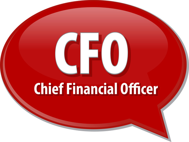 Ilustración de burbuja de discurso de palabra de acrónimo de CFO
 - Foto, Imagen