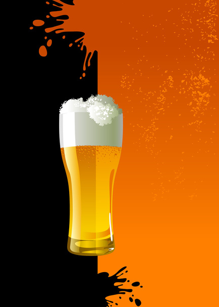 orosená sklenice lehkého piva - Vektor, obrázek