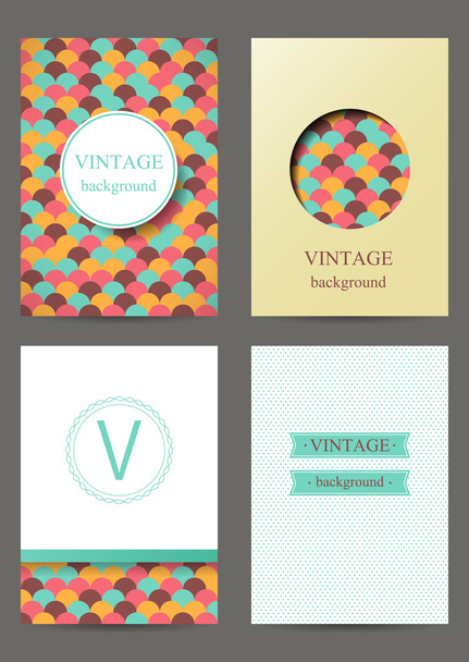 Set of brochures in vintage style - Vector, Imagen