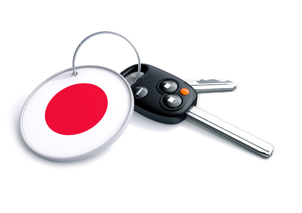Autós kulcsok-val zászló a kulcstartó - Fotó, kép