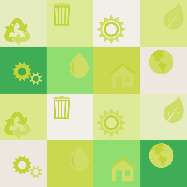 Безшовний фон з екологічними символами
 - Вектор, зображення