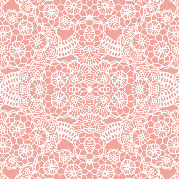 Lace white seamless mesh pattern - Vettoriali, immagini