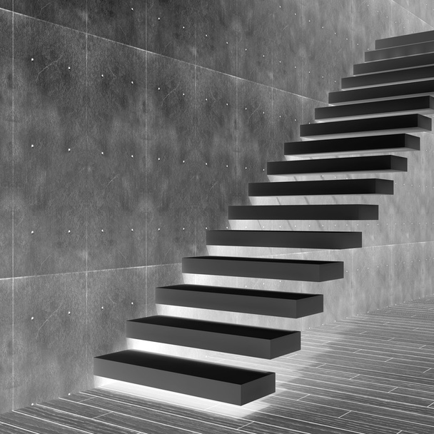 Escalier conceptuel en pierre noire
 - Photo, image
