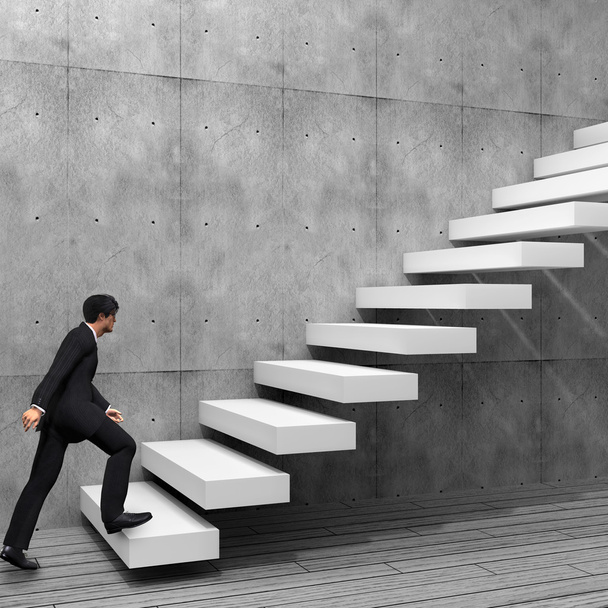 zakenman klimmen op stappen - Foto, afbeelding