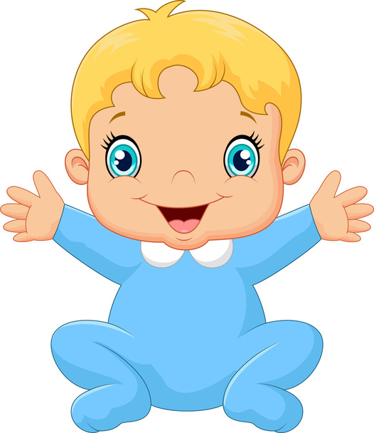 desenho animado Happy Baby Boy
 - Vetor, Imagem