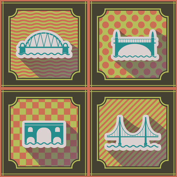 Бесшовный фон с различными мостами
 - Вектор,изображение