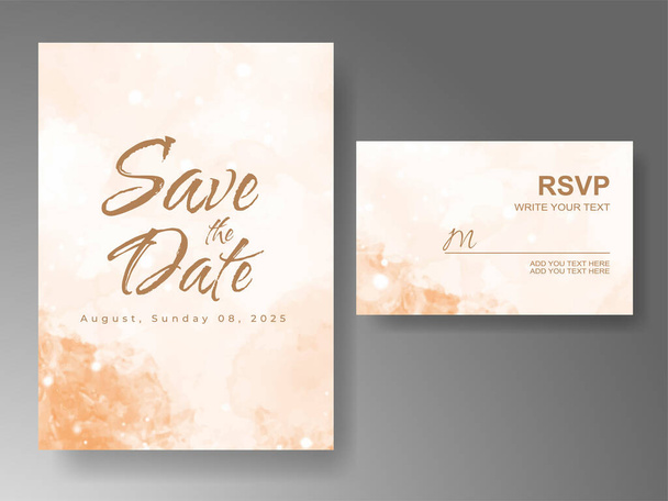 Wedding invitation with abstract watercolor background - Vector, Image