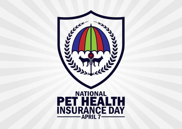 National Pet Health Insurance Day mit Formen und Typografie. Nationaler Tag der Krankenversicherung für Haustiere, Hintergrund - Vektor, Bild