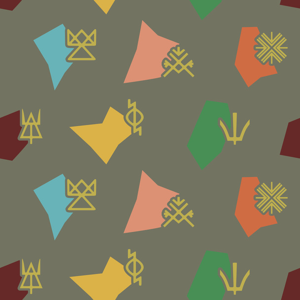 Seamless background with Slavic pagan symbols - Vector, Image