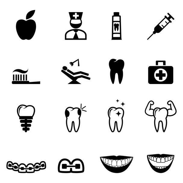 zubní ikony - Vektor, obrázek