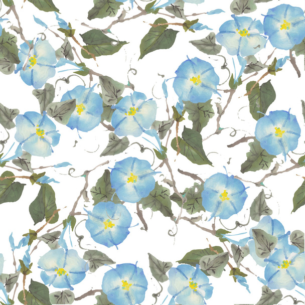 Watercolor flowers pattern - Vector, Image