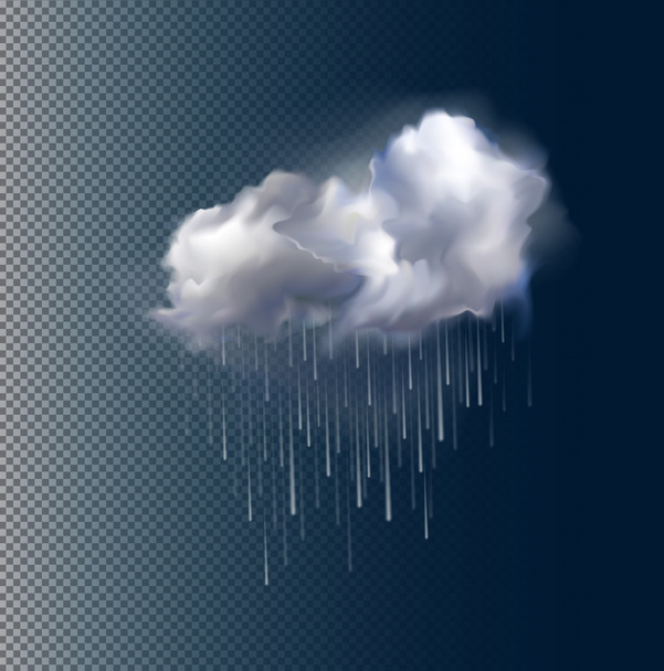 Vector cloud and rain - Вектор,изображение