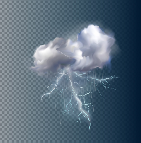 Vector cloud and lightnings - Vettoriali, immagini