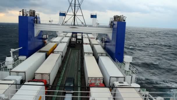 Big cargo ferry during a storm - Footage, Video