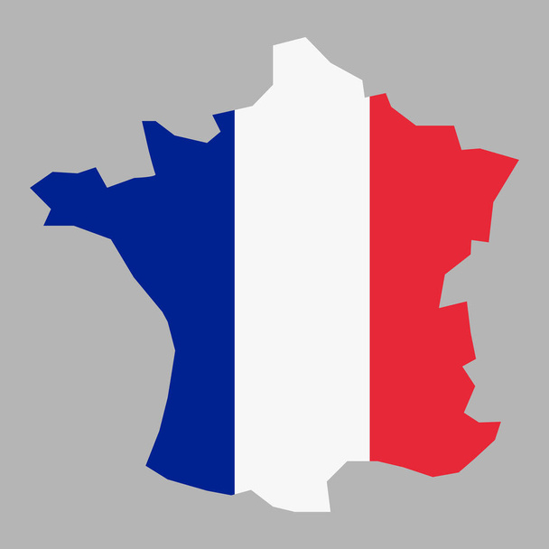 чорний векторний прапор карти Франції ізольований на білому тлі - Вектор, зображення