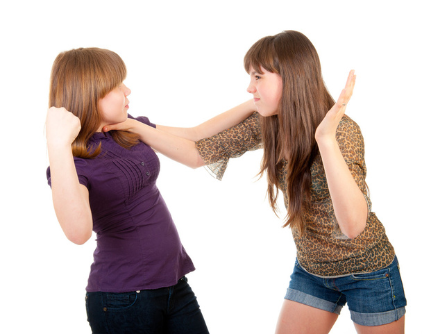 Combatendo meninas adolescentes isolado
 - Foto, Imagem