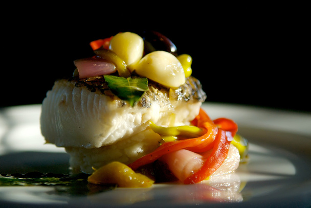 Sea bass dinner - Photo, Image