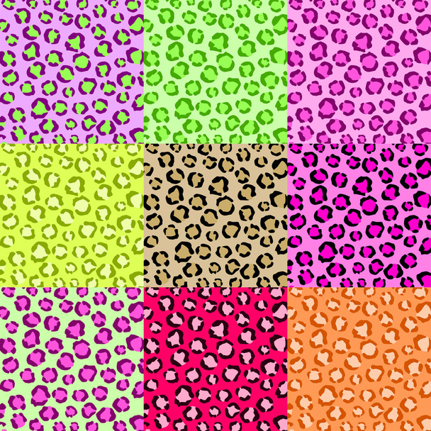 Collection Leopard Skin Textures - Vector, Image