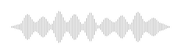 Sound wave pattern. Audio waveform for radio, podcast, music record, video, social media. Black on transparent background. - Vector, Image