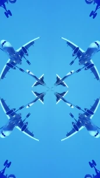 Modello astratto di aeroplano in cielo in verticale  - Filmati, video