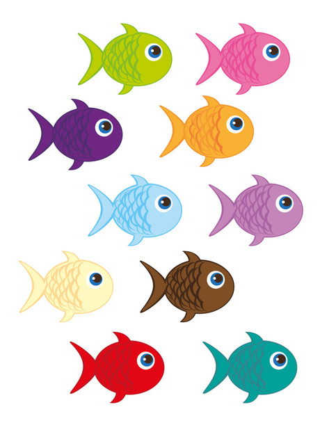 Caricatura de pescado
 - Vector, imagen