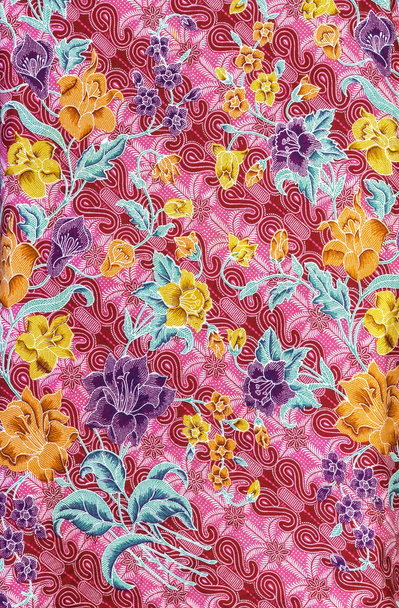 Wzór kwiaty na batik fablic - Zdjęcie, obraz