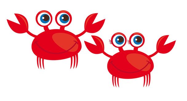 Desenhos animados de caranguejo
 - Vetor, Imagem