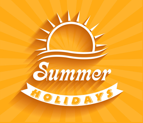 Retro summer holidays  labels and signs Vector illustration design elements. - Vettoriali, immagini