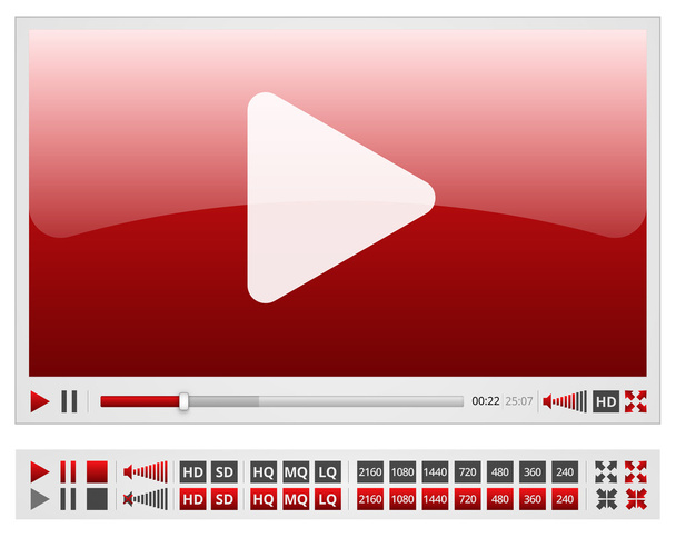 Red videoplayer - Vector, Image