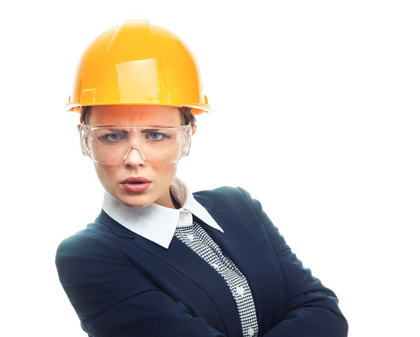 Engineer woman over white background - Foto, Imagen