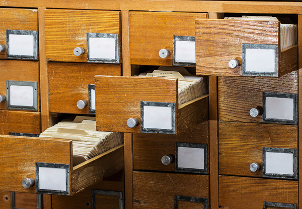 Open boxes in the old archive - Foto, Imagen