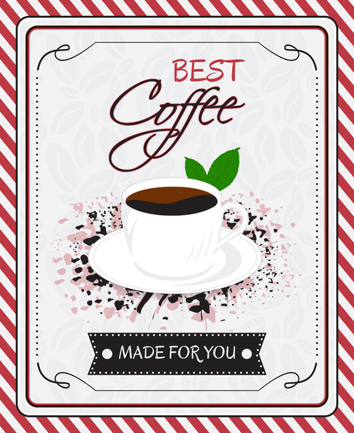 Coffee menu vector poster - Vektor, obrázek
