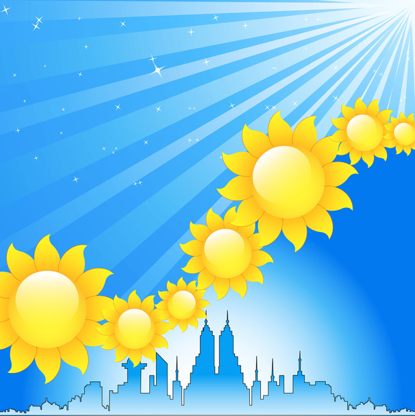 Bright Sunny Background - Vector, Image