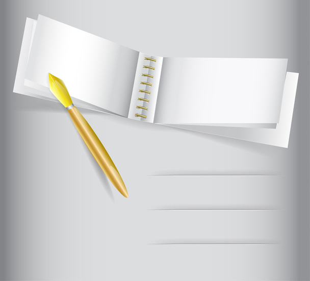 Простой инфографический шаблон с чистыми бумажными блокнотами и местом для текста
 - Вектор,изображение