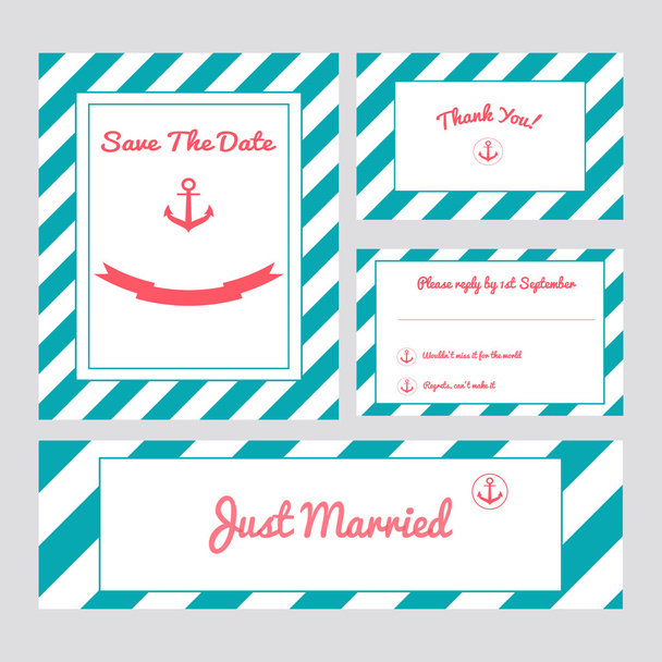 結婚式のカードのセット - ベクター画像