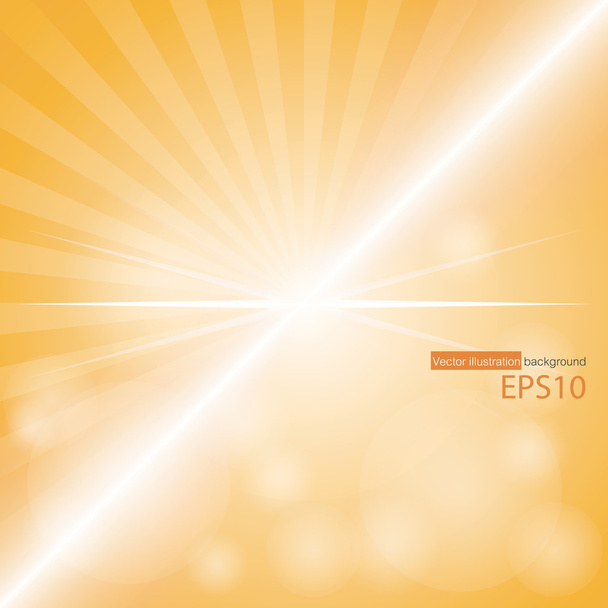 Empty Orange Color Background With Sunburst at the left side. - Vektör, Görsel