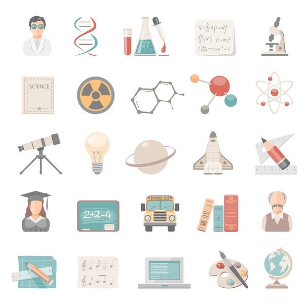 Flat Icons - Science and Education - Vector, Image