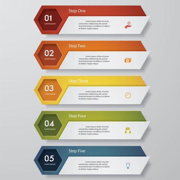 Design clean number banners template. Vector. - Wektor, obraz