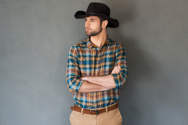 Young man in cowboy hat - Φωτογραφία, εικόνα