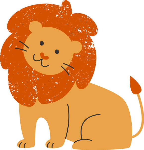 Λιοντάρι με απεικόνιση διανυσμάτων υφής Grunge - Διάνυσμα, εικόνα