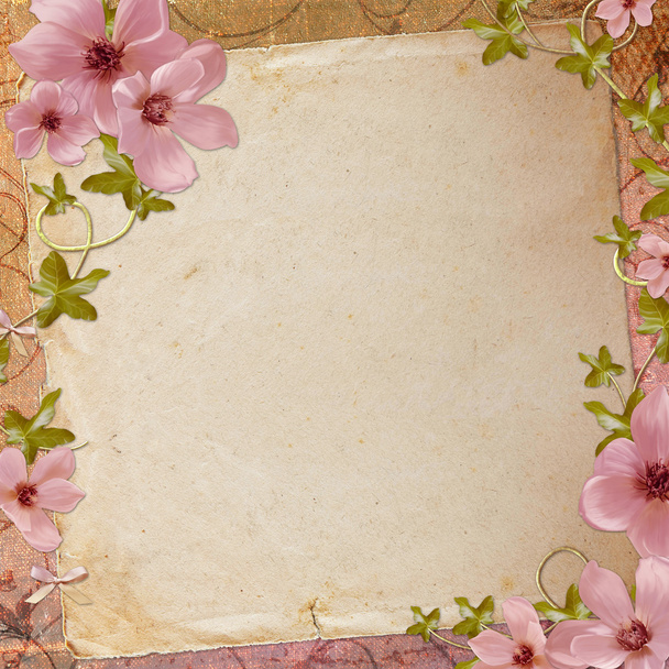 Grunge paper design for information in scrap-booking style - Photo, Image
