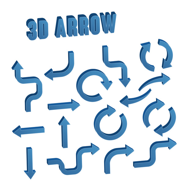 3d blue arrows set collection - Vector, Image