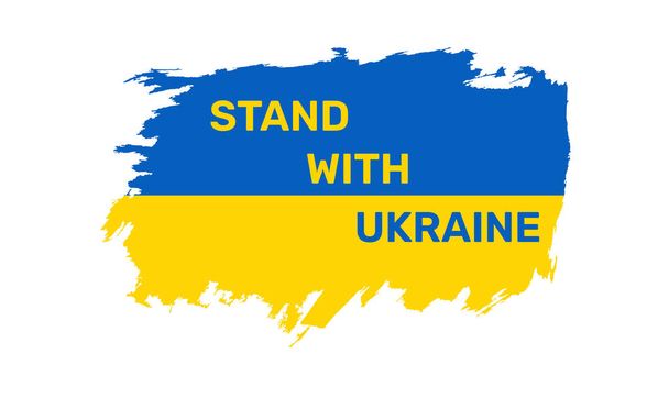 Ukrainian flag with the inscription Help Ukraine. Pray For Ukraine. Stop war. Support for the country during the occupation.  illustration - Photo, Image