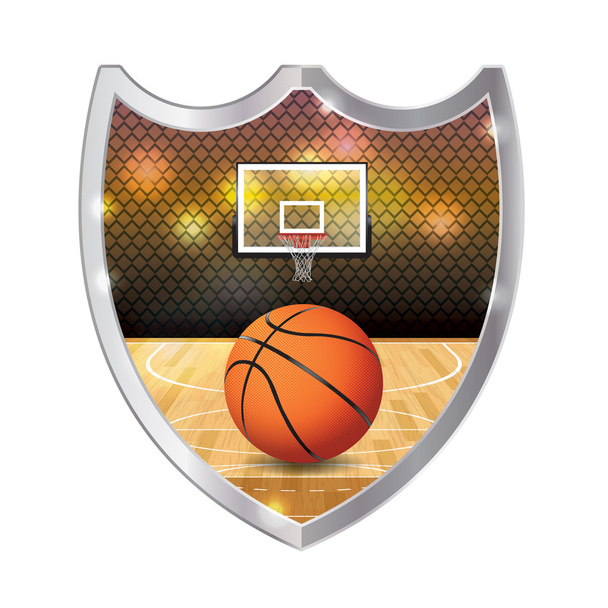 Illustration zum Basketball-Emblem - Vektor, Bild