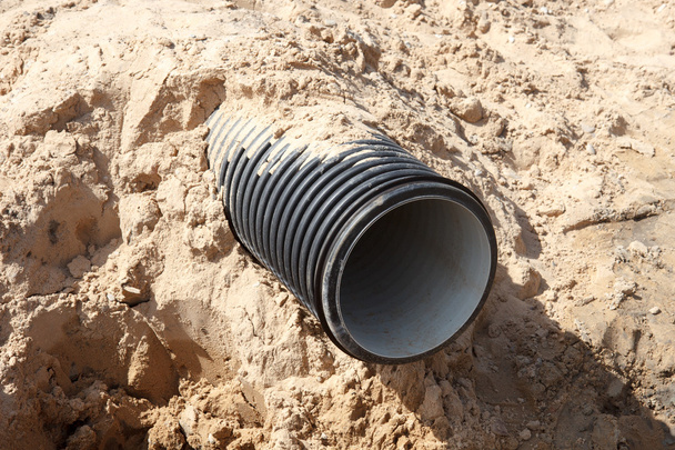 Road construction sewer pipe - Photo, Image