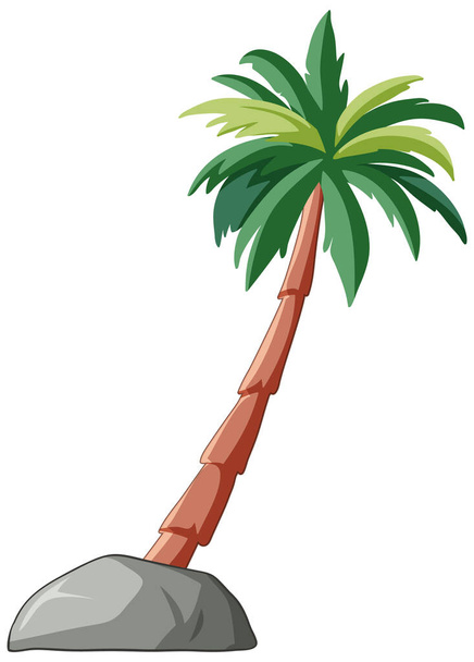 Vektorová ilustrace palmy na kameni - Vektor, obrázek